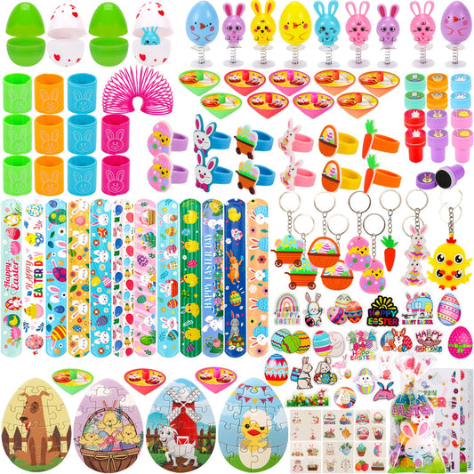 Atonofun 146 PCS Easter Party Favor Toys With Colorful Plastic Eggs, Assorted Toy for Easter Egg Hunt Event, Easter Basket Stuffers, Easter Egg Fillers, Bulk Small Toy, Birthday Gifts for Boys Girls
