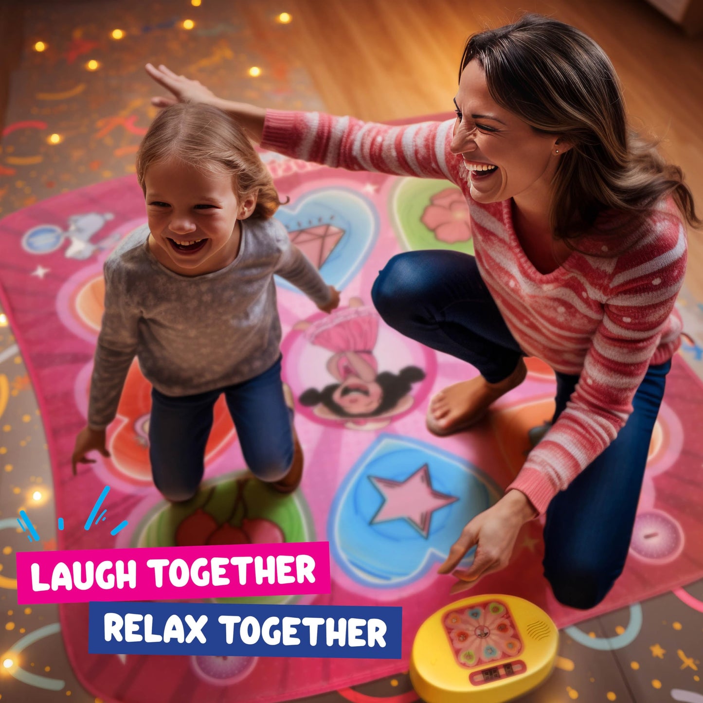 Play22 Dance Mat for Kids - Best Birthday Gifts for Girls & Boys Electronic Dance Game Toy for Kids, Adjustable Volume, 5 Levels - Dance Pad with LED Lights & Built-in Music for Ages 3-12 Years Old