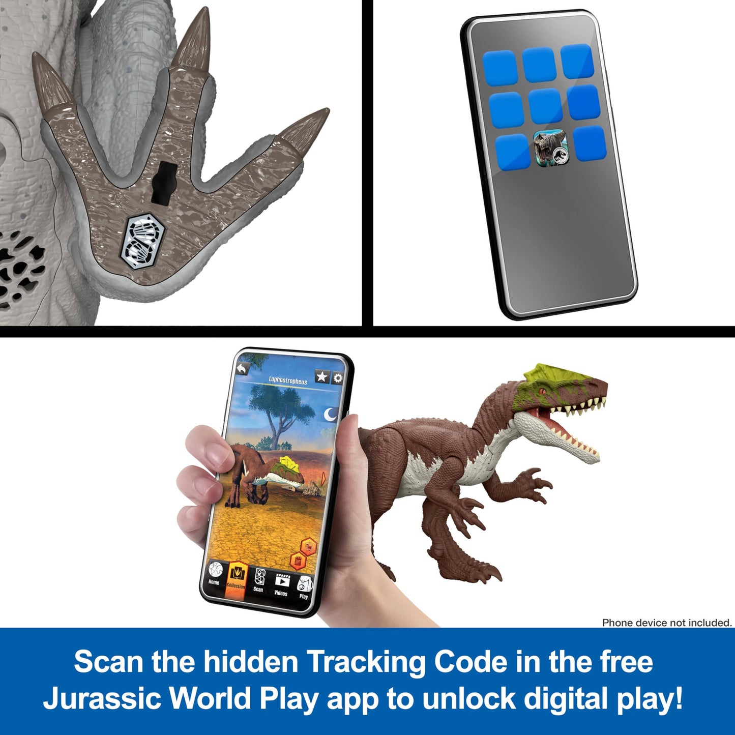 Mattel Jurassic World Rebirth Bite N Blast Mosasaurus Action Figure & Mini Dilophosaurus, Wide Jaw Dinosaur Toy, Movie-Accurate Posable, Digital Play