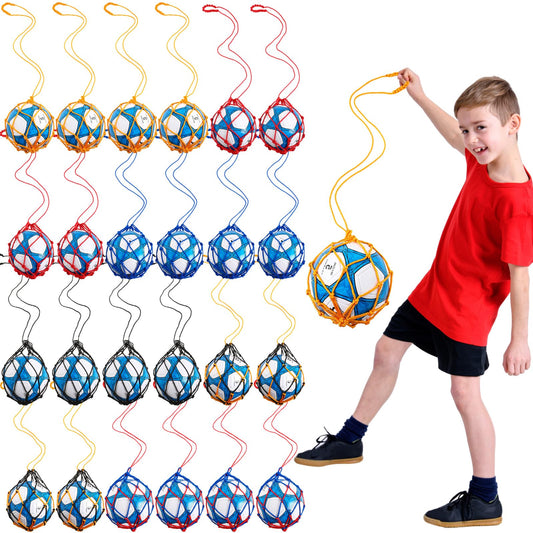 Libima 24-Piece Solo Soccer Kick Trainer - Bungee Juggling Net for Kids, Fits Ball Size 3, 4, 5