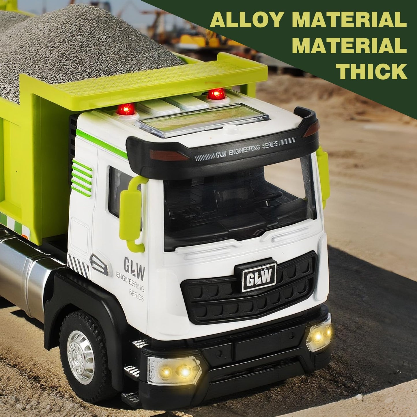 Dump Truck Toy for Boys-1:40 Simulation Model, Educational Construction Toys with Realistic Lights & Sounds, Perfect Christmas Birthday Gifts for Kid Ages 3 4 5 6 7 8 Years Old (Dump Truck)