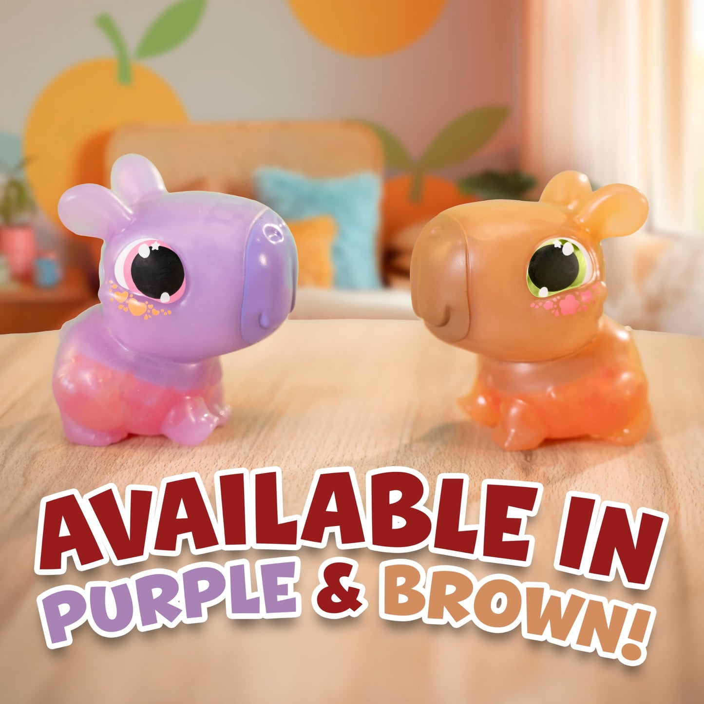 Animagic Let's Glo Capybara Purple | Squishy Water Toy Floats and Glows | Ages 4+