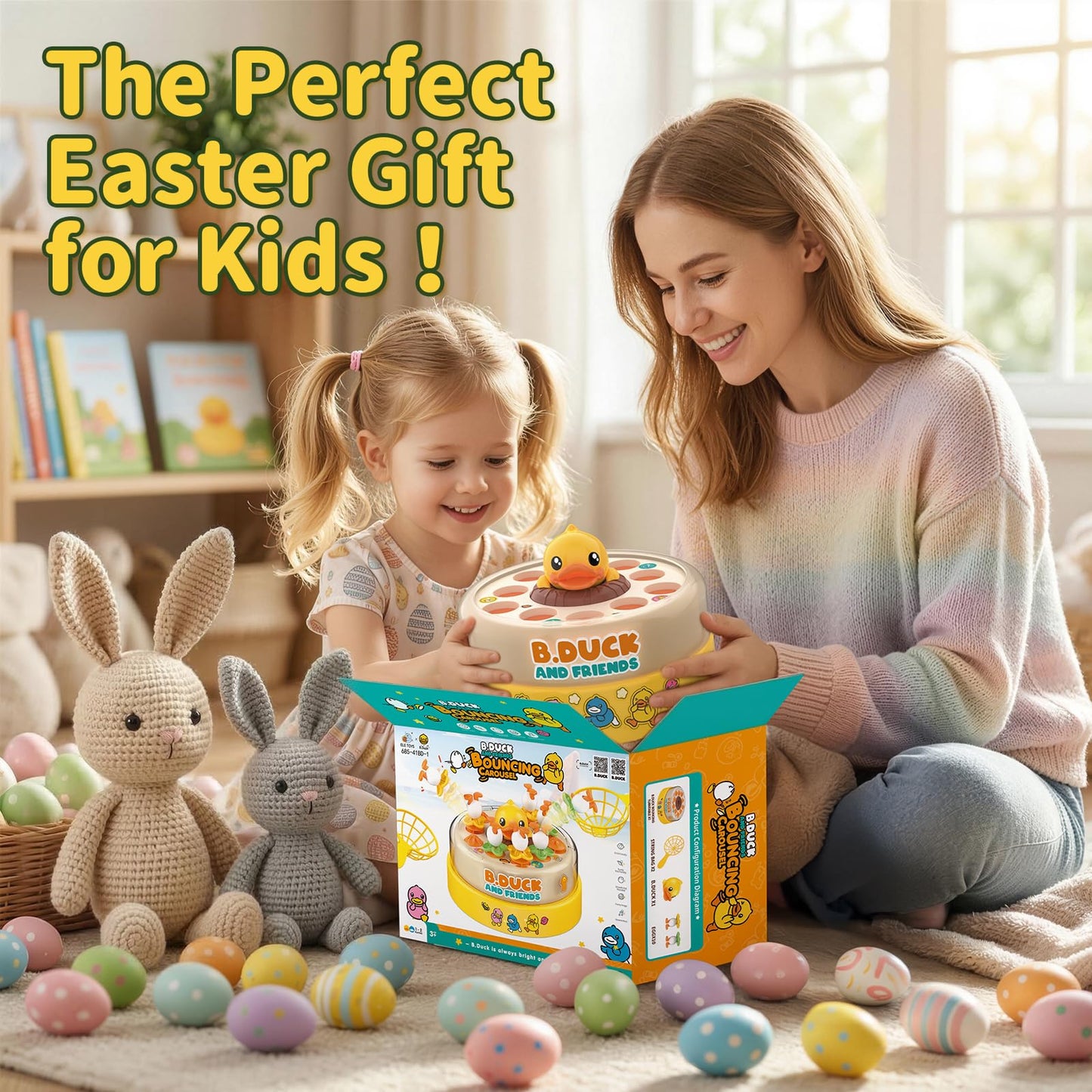 BLF FUN B.Duck Games for Kids Age 4-6, Board Games Bounce and Catch Duck Toys for Kids 4-8, Family Board Games for 5-7 Boys Girls, Birthday Gifts Christmas Party Games for Toddlers 3-5