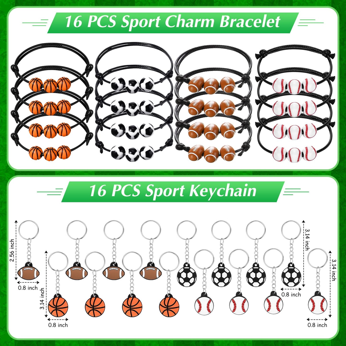 Aoriher 162 Pcs Sport Party Favors, Sport Gift Bag Fillers Foam Basketball Soccer Baseball Football Tattoo Stickers Keychains Sticker Charm Bracelets Wristband Pull Back Cars for Party Supplies