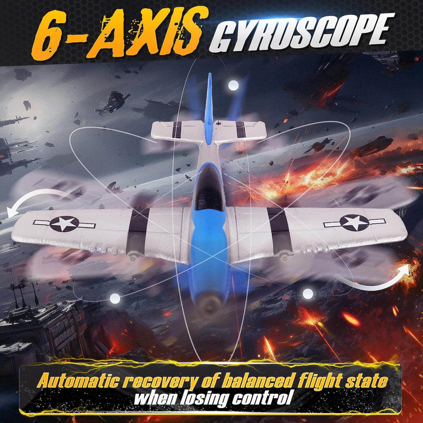 BEZGAR RC Plane, Drones for Kids, 6-axis Gyro Remote Control Airplane, RC Helicopter, Easy Control for Beginners Toys