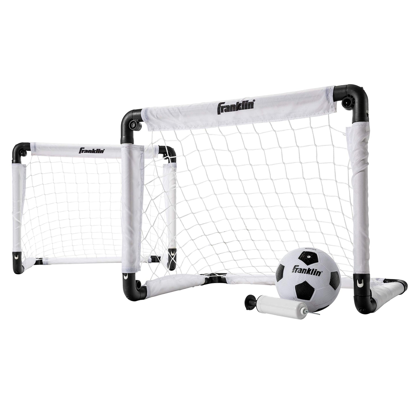 Franklin Sports Kids Mini Soccer Goal Set - Backyard/Indoor Mini Net and Ball with Pump - 22" x 17"