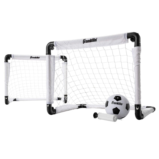Franklin Sports Kids Mini Soccer Goal Set - Backyard/Indoor Mini Net and Ball with Pump - 22" x 17"