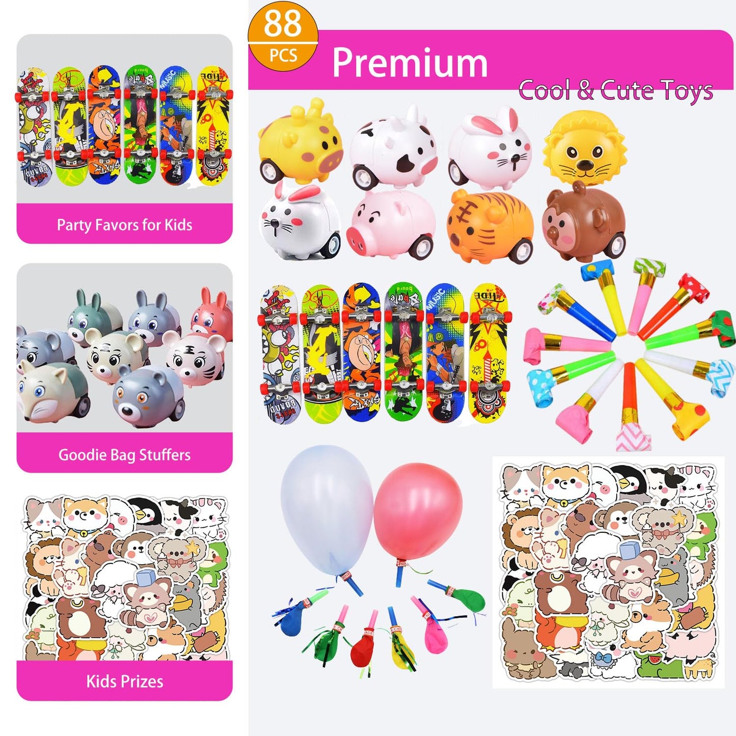 136 Pcs Pop Kids Party Favors Toys Bulk,5-in-1 Classroom Prize Box for 4-10 Ages Boys Girls,Carnival Treasure Box Stuffers Fidget Pop Its,Arts & Educational Toys Goody Bag Fillers,Pinata Stuffers