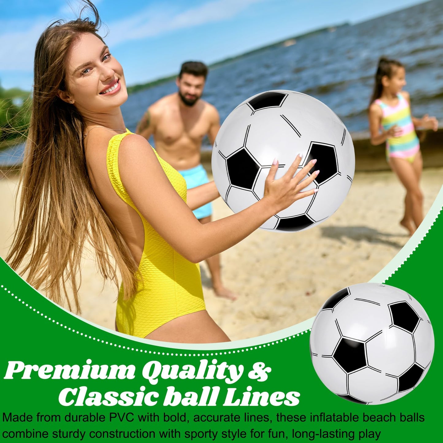 Mototo 60 Pack Inflatable Soccer Beach Balls Bulk, 16 Inch Blow up Soccer Beachballs Inflatable Balls for Indoor Outdoor Summer Beach Pool Super Bowl Themed Sport Game Decoration Birthday Party Favor