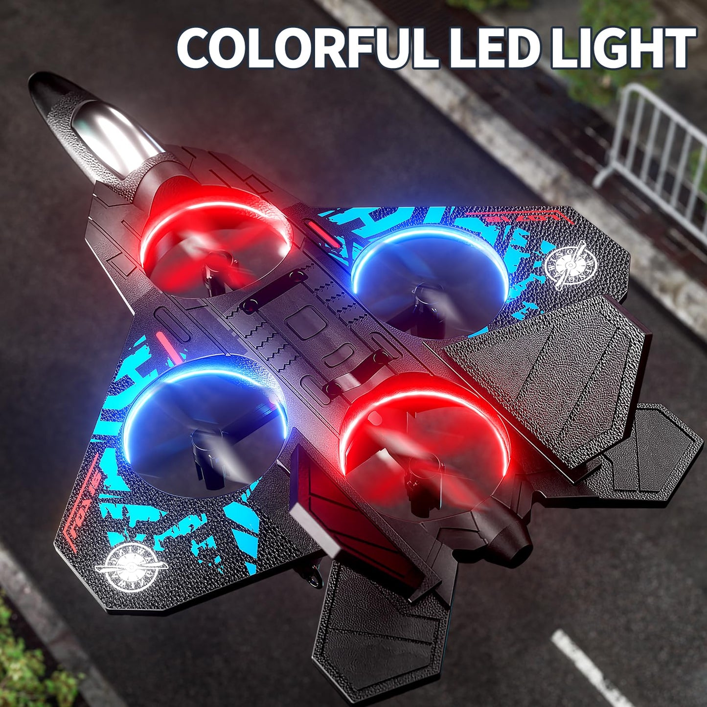 NIPLOOOW Foam Remote Control Airplanes Rc Planes for Kids 4-8, Remote Control Planes Fighter Jet with Light, 360° Flip Fighter Jet Toy, Gravity Sensing, Stunt Roll, Gifts for 6 7 8 10 12 Year Old Boys