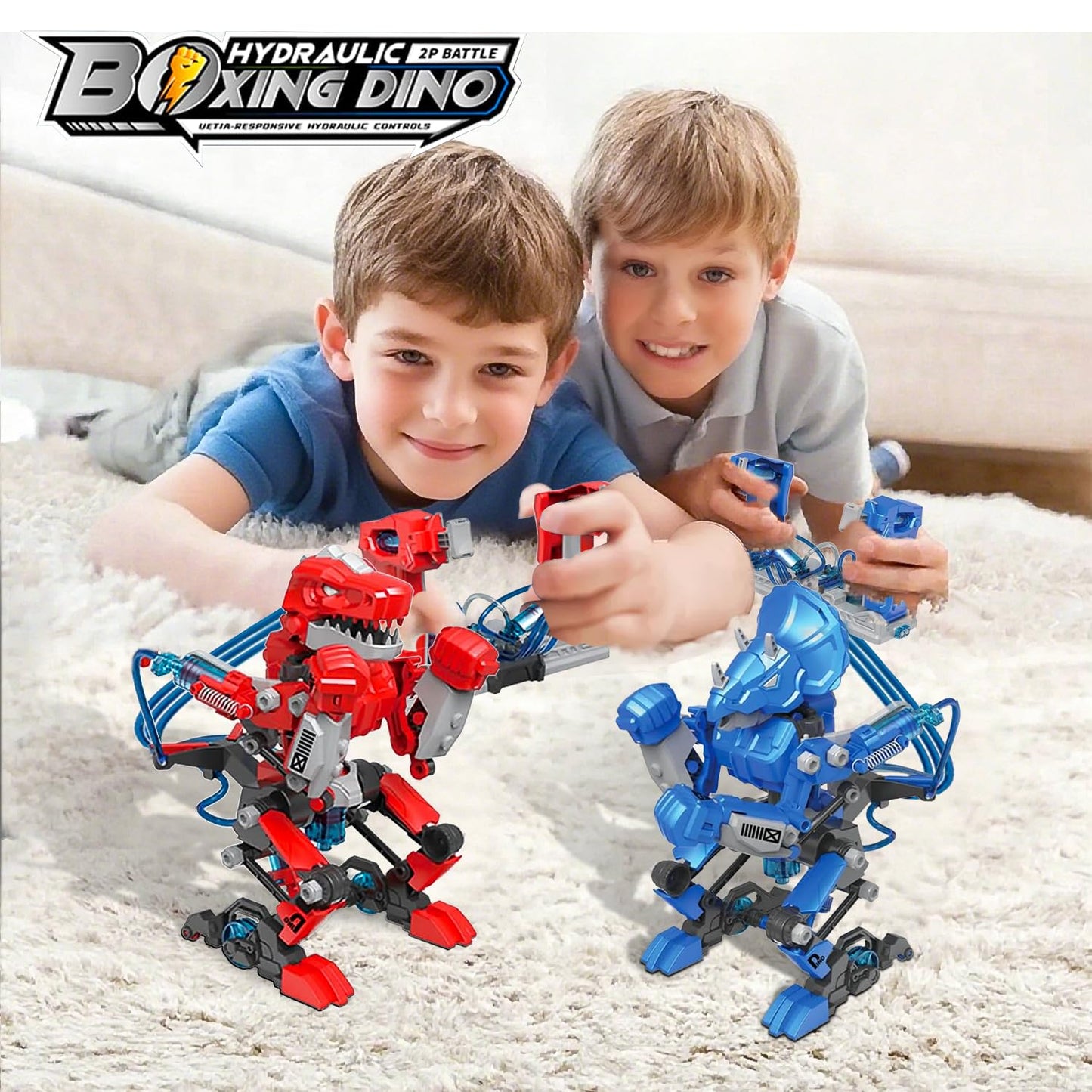 RiteHold Hydraulic Boxing Bots STEM Robot Building Kit, 2 Hydraulic Powered Battle Fighting Robots, Educational Birthday Gift for 8-12 Year Old Boys & Girls