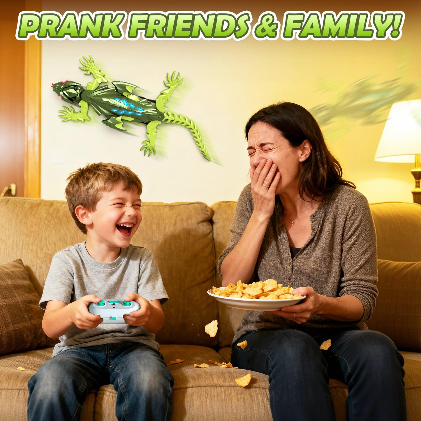 Wall Climbing Gecko Lizard, Kids Toys Remote Control Car, Rechargeable Wall Crawler Gecko Robot, Cool Prank Birthday Xmas for Grandkids Girls Kids Toys for Boys Ages 6 7 8 9 10