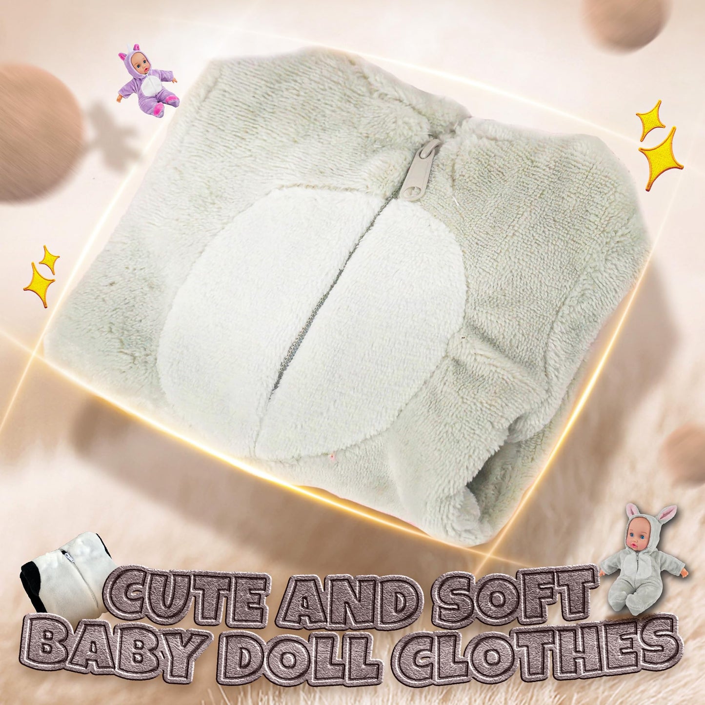 SMILESSKIDDO 12 to 16 Inch Baby Doll Clothes - 6 Sets Animal Styling Dolls Outfits Jumpsuits New Born Babydoll, Doll Accessories Clothes for 12 14 16 Inch, Gifts for Toddler Girls Kids