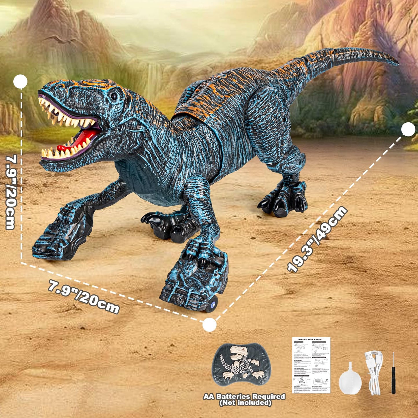 Lozadia Remote Control Dinosaur Toys for Kids 3-5 5-7 8-12 yr, Large T-Rex Dinosaur Toys with 360° Swaying Head, Mist Spray & Roar, Realistic Walking Robot Dino Toy, Best Birthday Gifts for Boys Girls