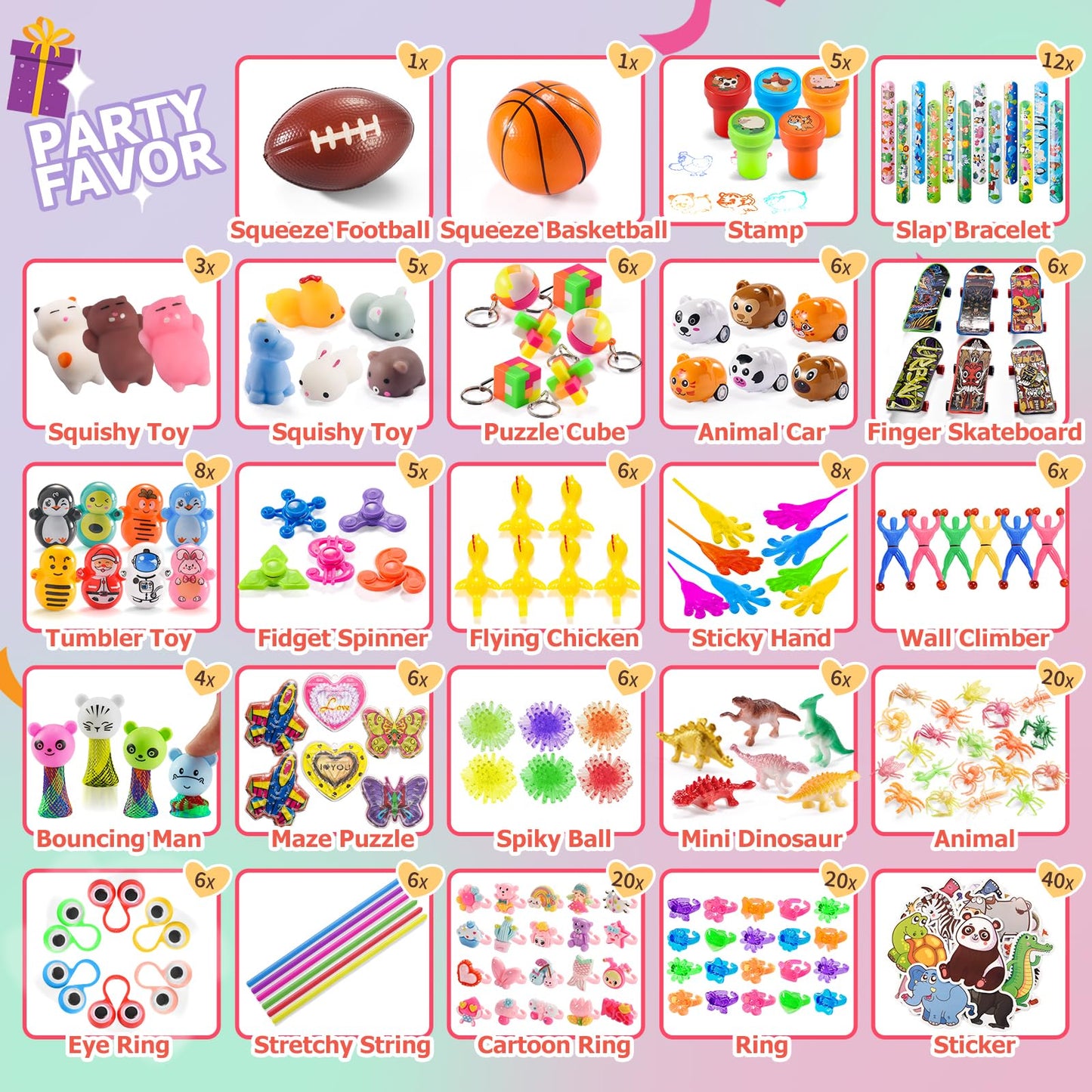 212 Pcs Party Favors for Kids, Bulk Prize Box Toys for Kids Classroom Elementary, Goodie Bags Stuffers for Ages 4-8 8-12, Easter Egg Fillers, Pinata Stuffers, Treasure Chest Small Toys, Birthday Gifts