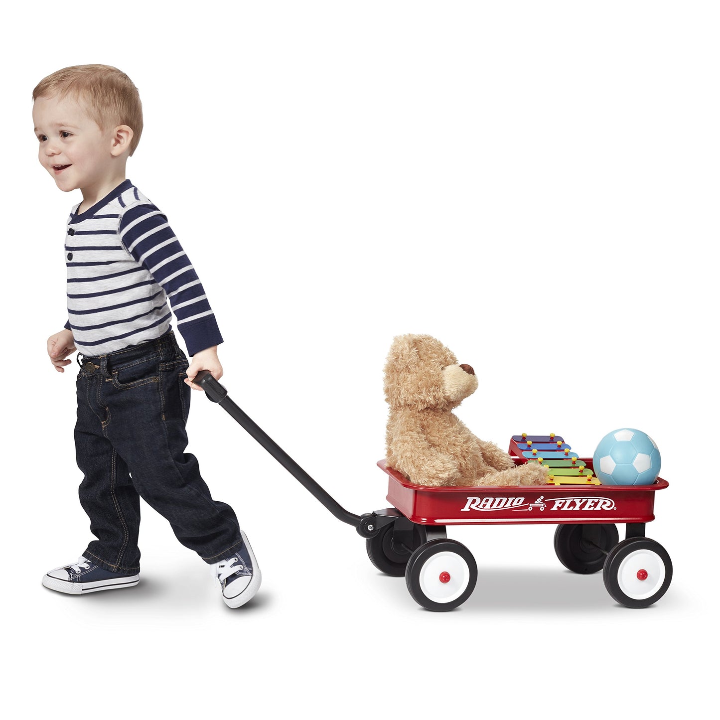 Radio Flyer Mini Classic Red Wagon for Kids, 16.5" Toy Wagon For Kids Aged 1.5+, Play-Size Version of the Classic, Durable Rolling Wheels & Steel Body, Working Handle, For Toys, Crafts & Gift Displays