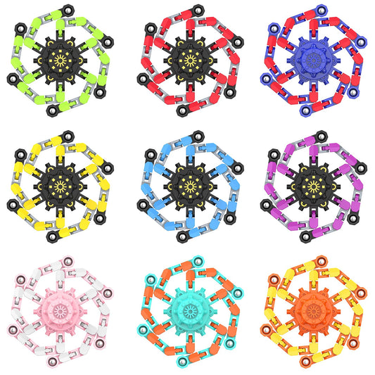 Easter Basket Stuffers Transformable Fidget Spinners,Funny Stress Relief Sensory Fidget Toys,Deformable Chain DIY Robot Fingertip Gyros Toy Party Favors Kids Easter Basket Stuffers(9PC)