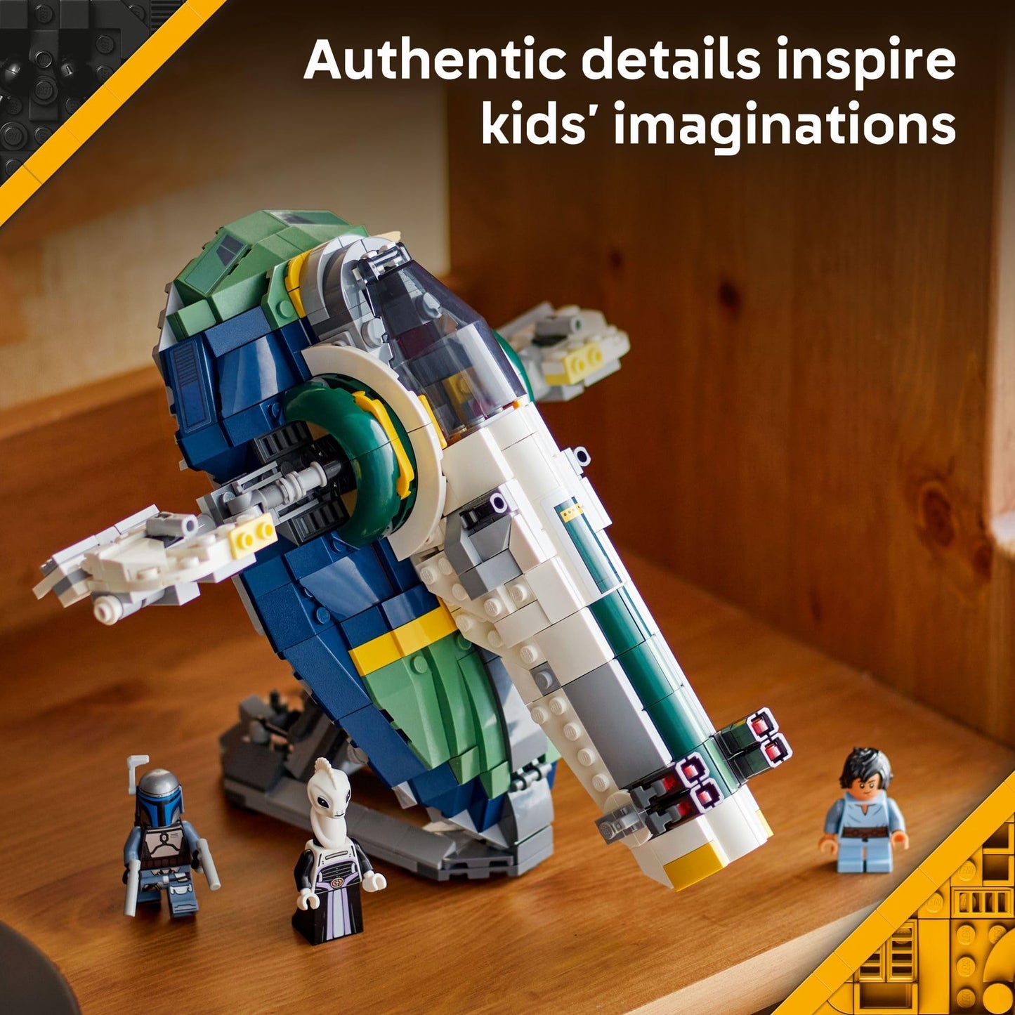 LEGO Star Wars: Attack of The Clones Jango Fett's Starship Building Toy - Pretend Play Set for Boys & Girls, Ages 9+ - Gift for Birthdays - Collectible Model Kit & Kids Room Decor - 75433