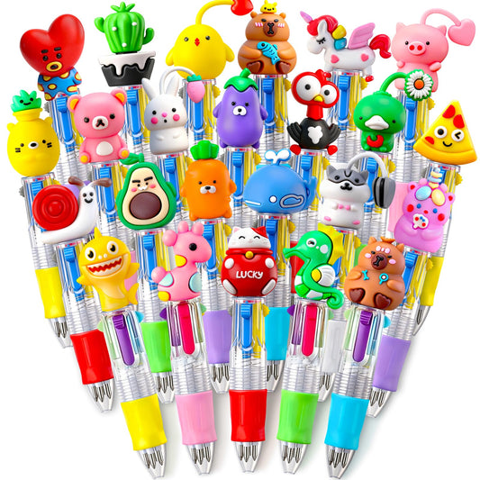SZCECHRE 40Pcs Mini Multicolor Pens in One 4-in-1 Cute Pens Bulk for Kids, Ballpoint Pen for Birthdays and Children's Parties, Fun Gifts Assorted Ink Kawaii Pen