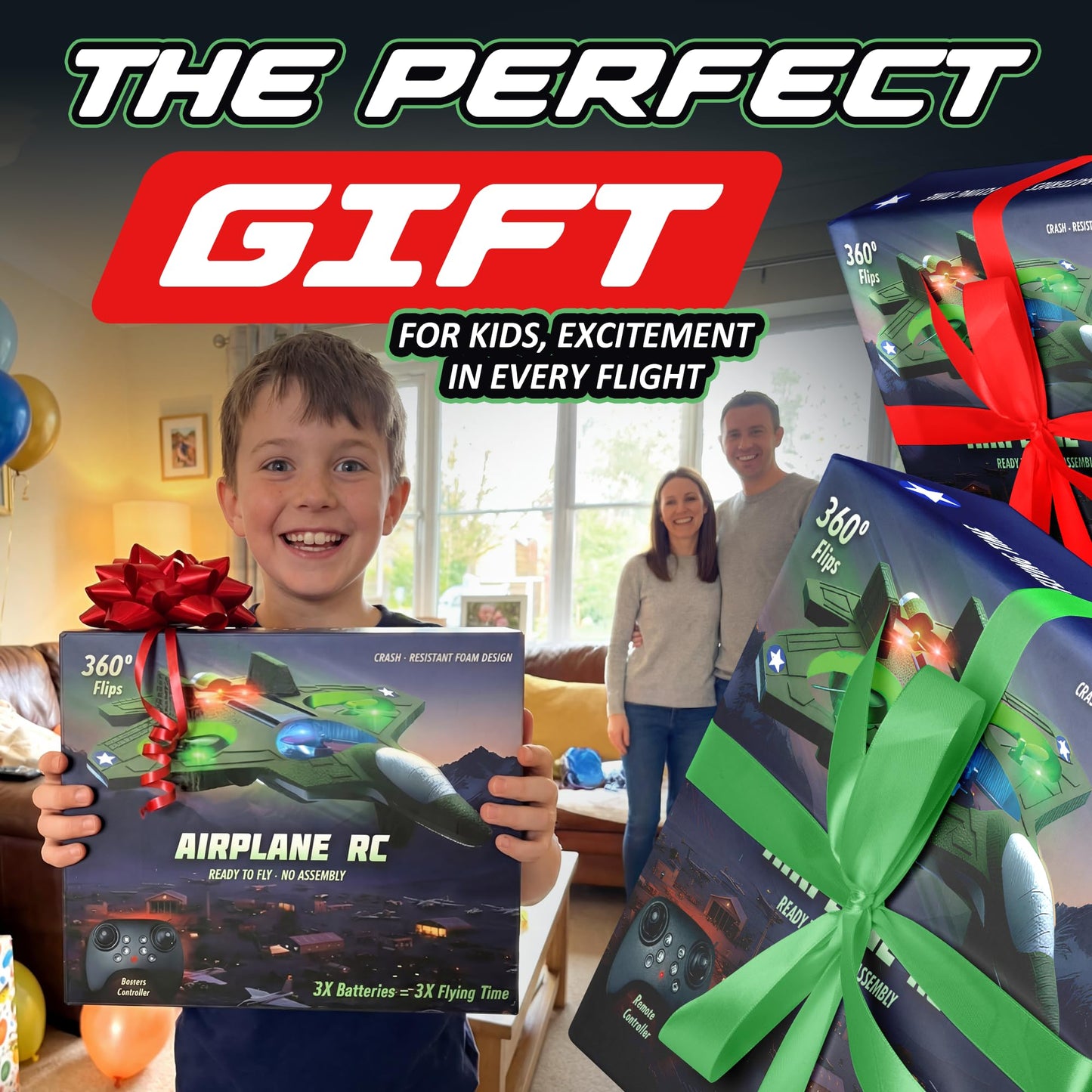 NUTTY TOYS RC Stunt Airplane for Kids & Adults - 3X Extended Battery Life, Top LED Jet Fighter 2026, Remote Control Plane Ages 8+, 360° Flip & Roll Drone, Best Easter Basket Stuffers & Boys Gifts Idea