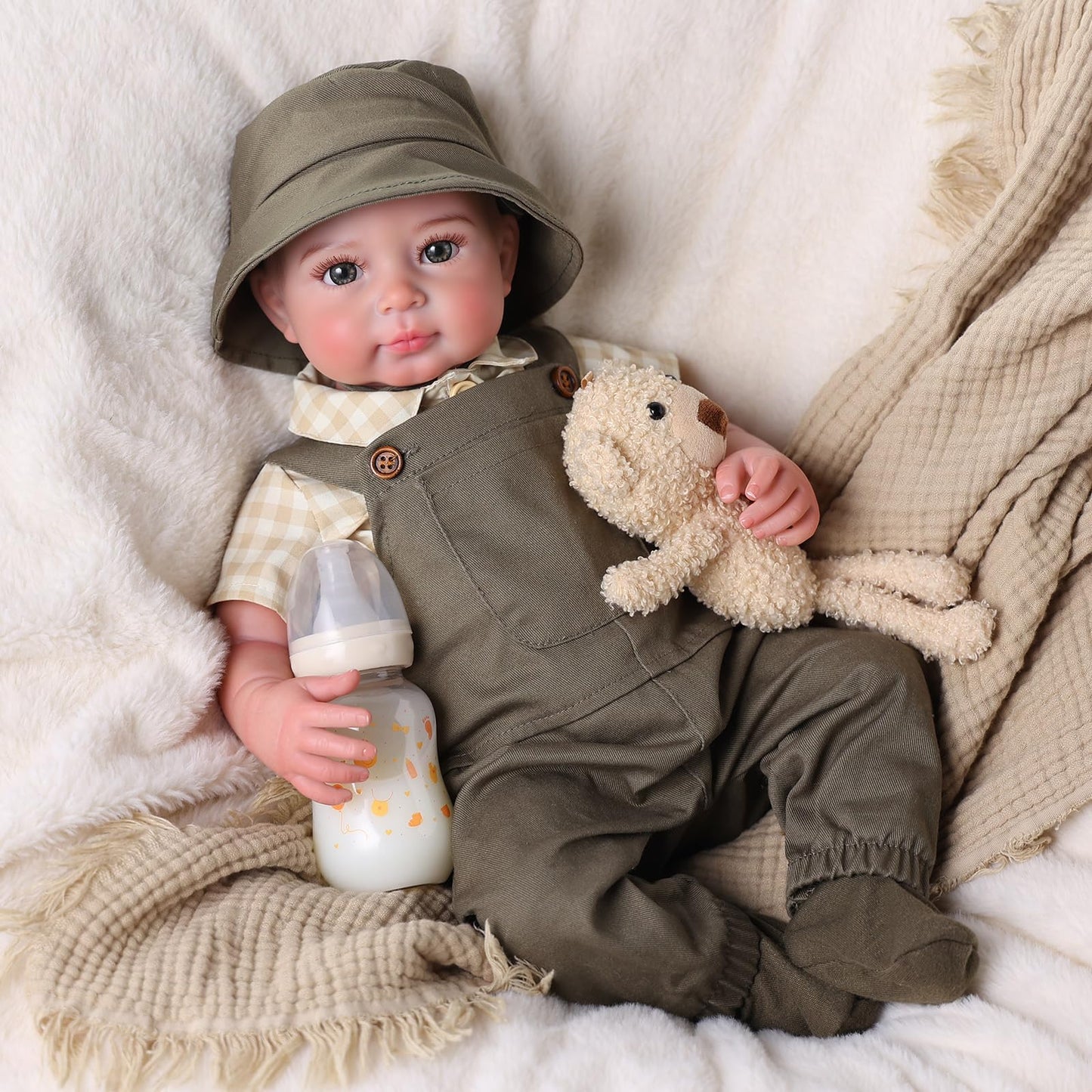 BABESIDE Lifelike Reborn Baby Dolls Boy - 20 Inch Soft Body Realistic-Newborn Handmade Real Life Baby Dolls with Clothes and Toy Gift for Kids Age 3+