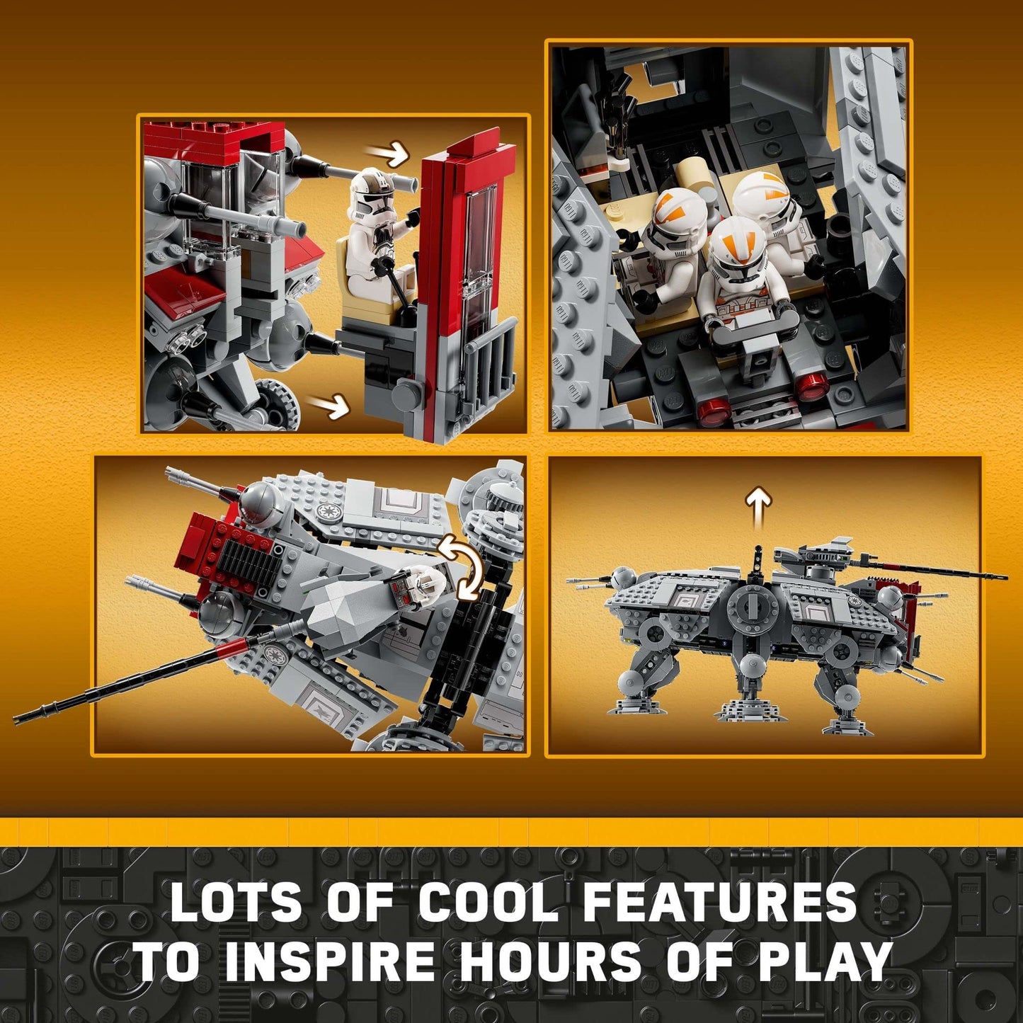LEGO Star Wars AT-TE Walker - Poseable Building Toy - Revenge of the Sith Set - Gift for Kids w/ 3 212th Clone Troopers, Dwarf Spider & Battle Droid Figures - 75337