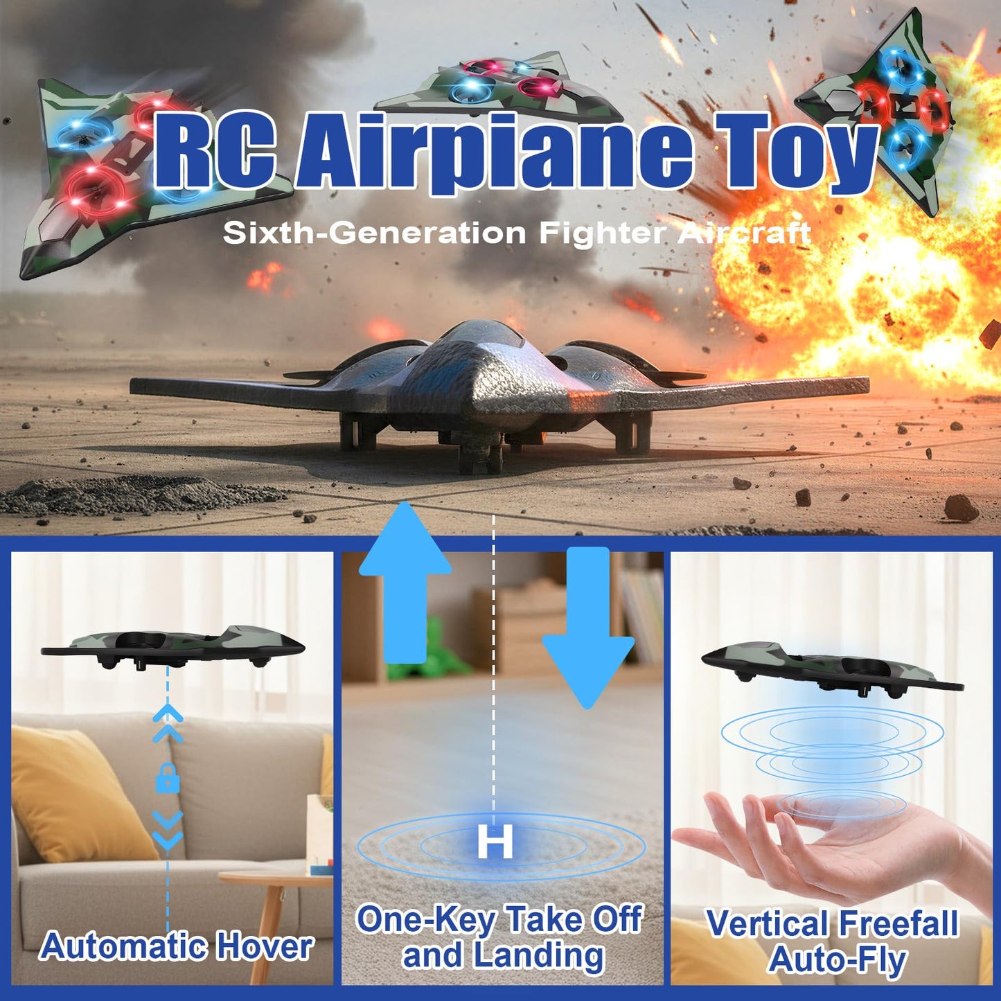 ZzzMgzzZ Foam Remote Control Airplane for Kids & Adults | Durable and Easy to Fly with Stable Flight, Perfect and Birthday Parties, Flying Foam Air Plane Toy Great for Beginner