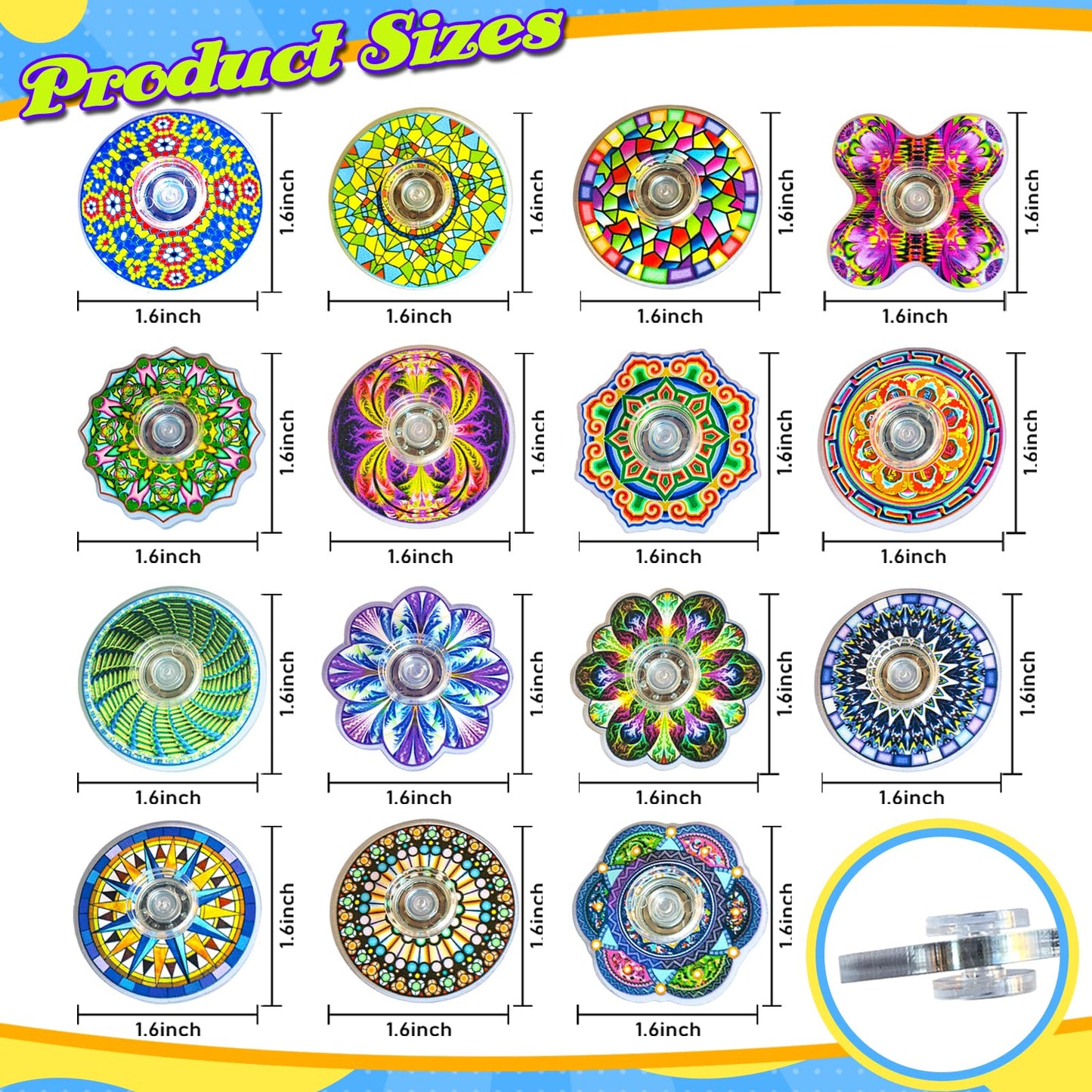 45 Pack Mini Fidget Spinner Fidget Toys Bulk,Party Favors Supplies Goodie Bag Stuffers Gifts for Kids Boys Girls Adults Anxiety ADHD Stress Relief,Carnival Treasure Box Sensory Toys Classroom Prizes