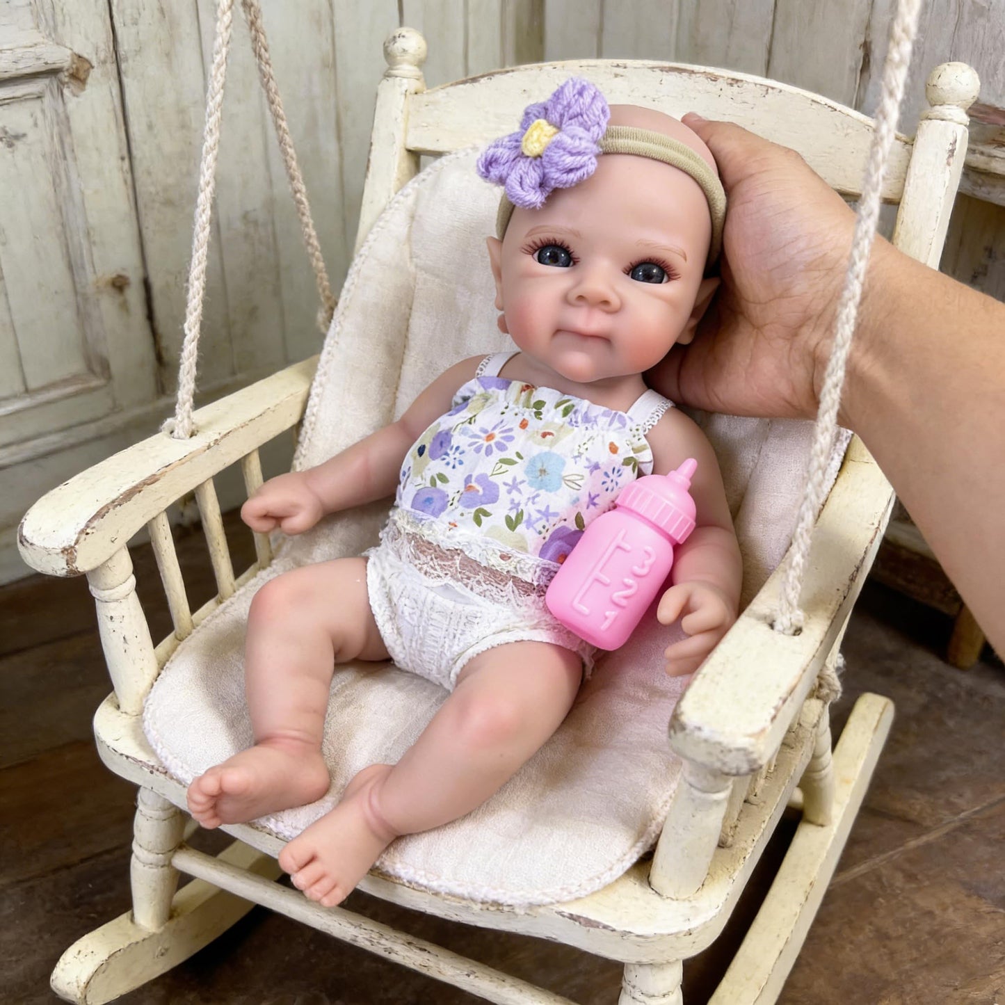 MRB Silicone Reborn Baby Dolls, 12 Inch Realistic Newborn Baby Dolls, Full Solid Silicone Reborn Washable Girl Doll Gift for Collectors & Kids Ages 3+