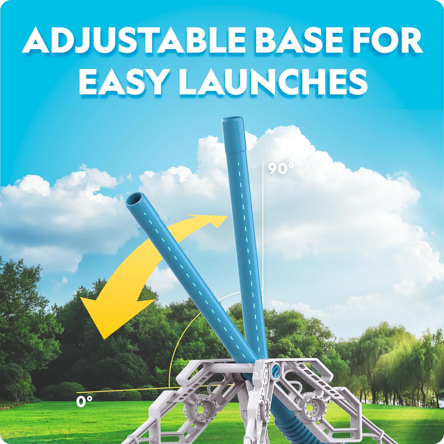 National Geographic Air Rocket Launcher Science Kit – Jump & Launch Glow-in-the-Dark Foam Rockets up to 100 Feet, Outdoor Toys for Kids 8–12, Backyard STEM Activity with Adjustable Launch Base