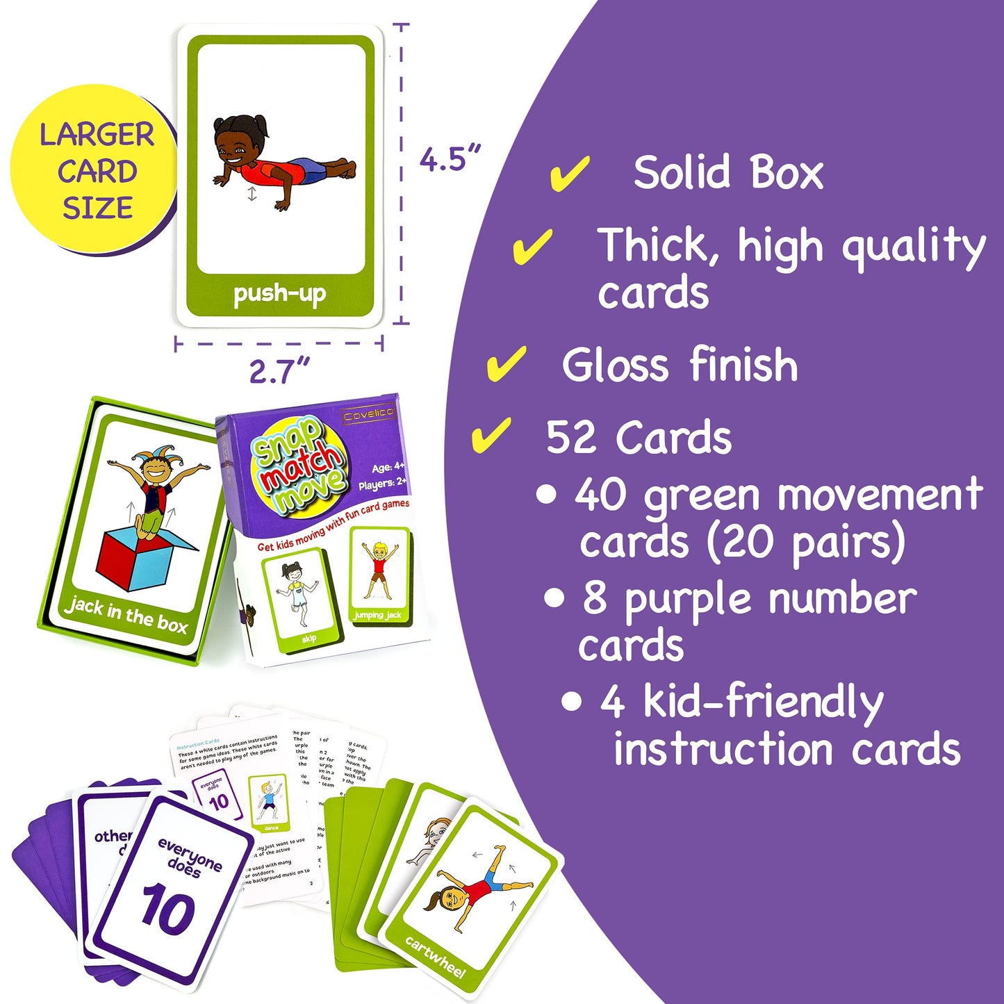 Covelico Kids Exercise Cards & Hopscotch Rings – 12 Rings + 3 Beanbags & 52 Activity Cards, Recess Toys, PE Equipment, Obstacle Course for Kids 3–5, Indoor & Outdoor