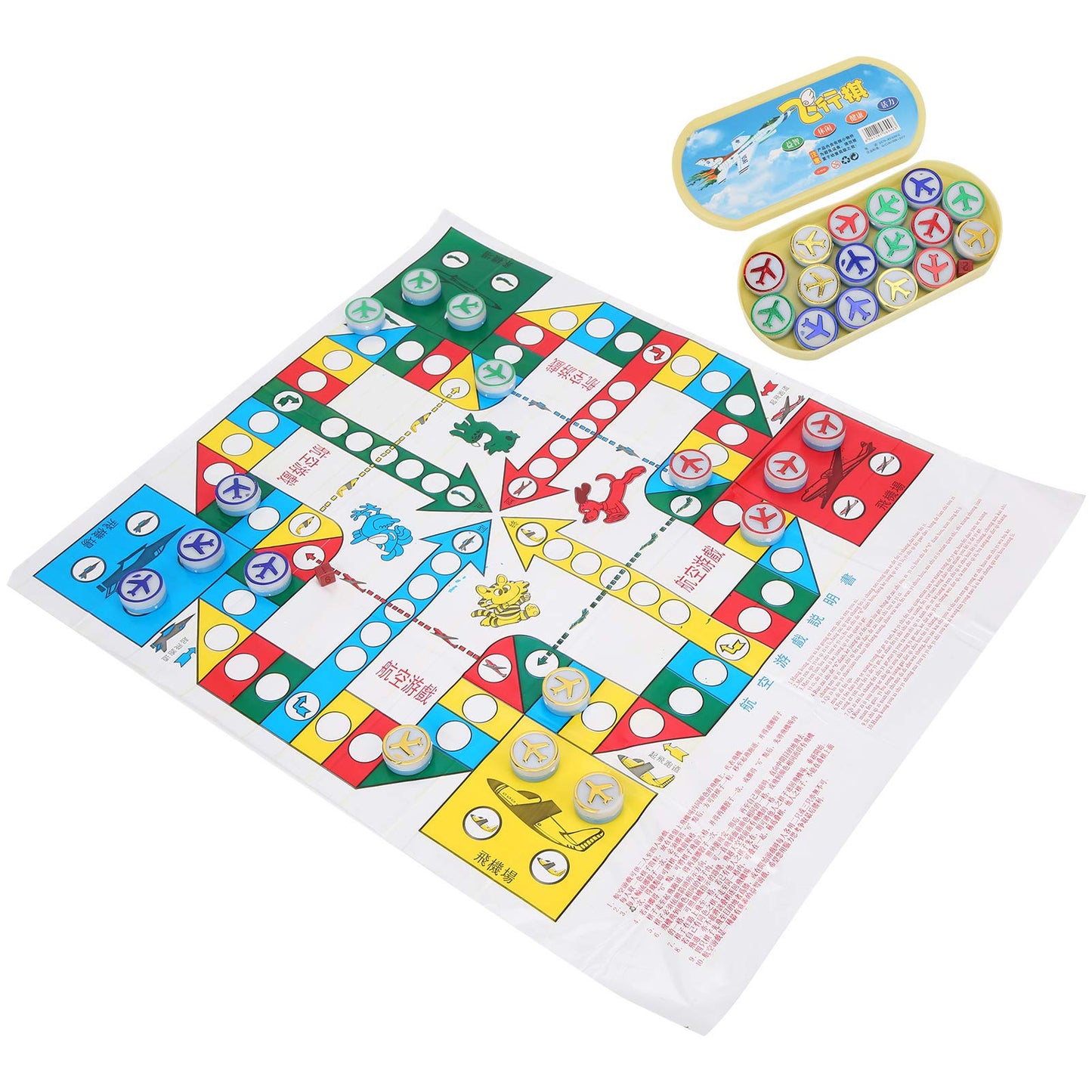 Tgoon Children Aeroplane Chess, Flying Chess Clear Color for Home and Travel