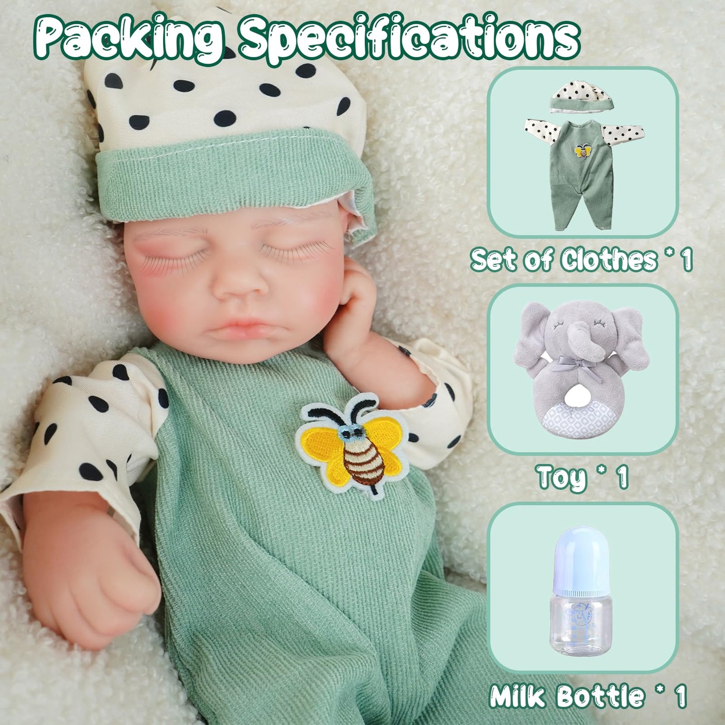 Boy 12.2 Inch, Full Silicone Baby Doll, Realistic Baby Dolls, Realistic Veins & Sleeping Pose, Not Vinyl, Reborn Baby Dolls Silicone Full Body, Gift Set