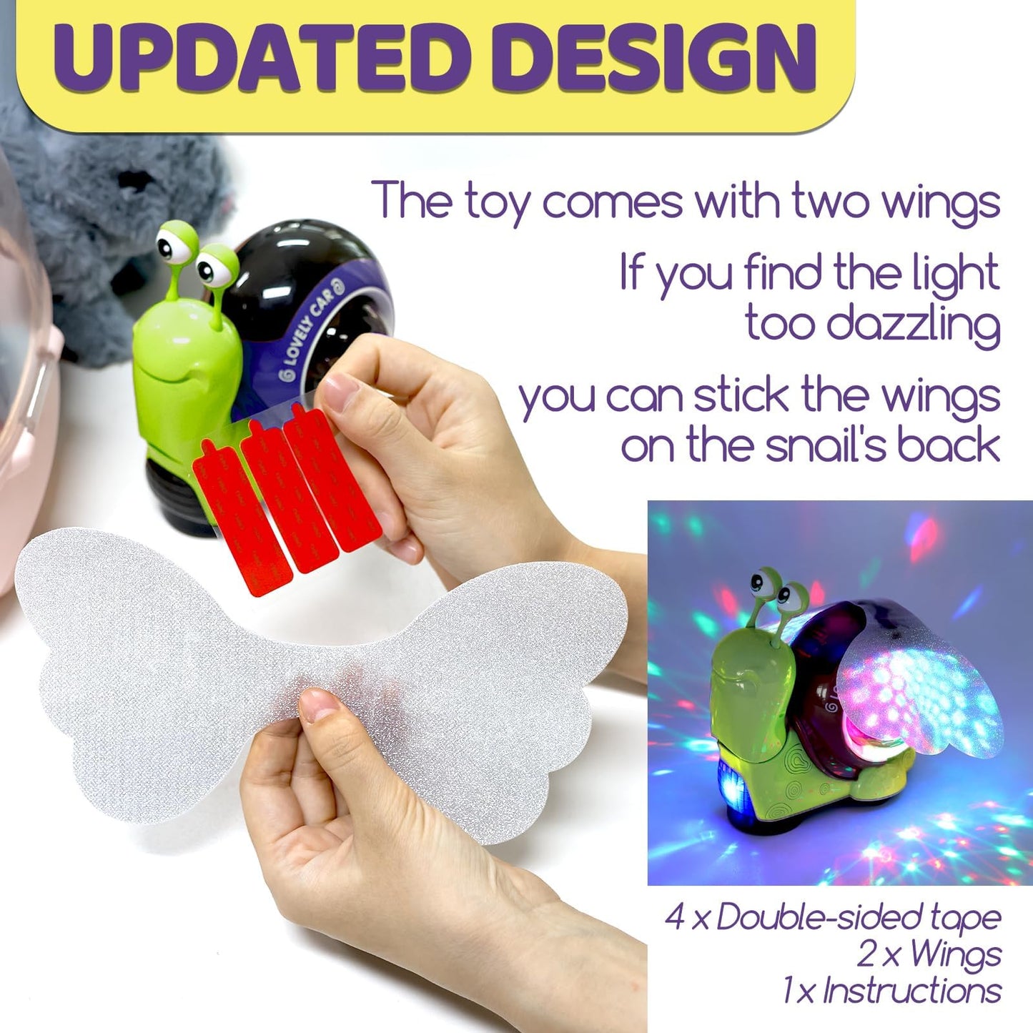 Hunfur Auto-Sensing Snail Crawling Toy,Dynamic LED Lights Music Interactive Toy for Baby Infant Boy Girl, Funny Birthday for Toddler