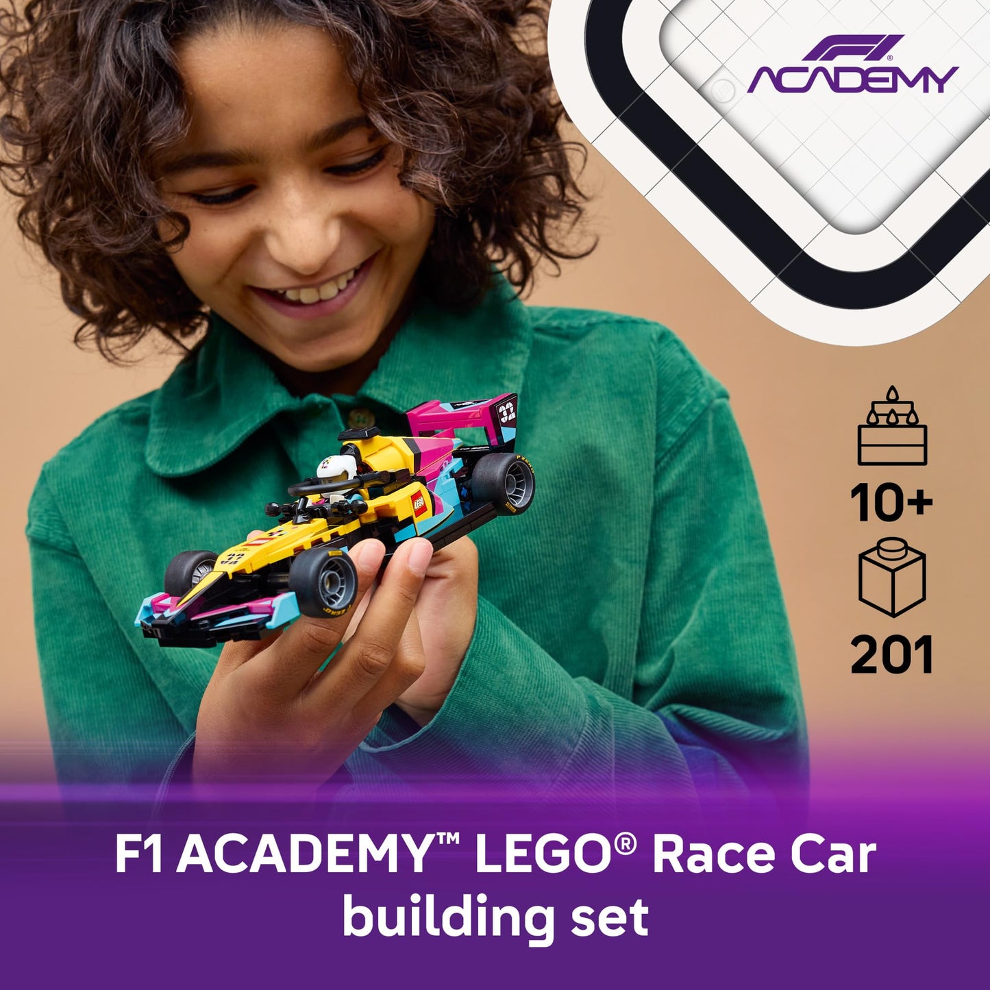 LEGO Speed Champions F1 ACADEMY Race Car Building Toy - Pretend Play Racing Vehicle W/ F1 ACADEMY Minifigure - Play & Display Toy Car for Boys & Girls, Ages 10+ - Gift Idea for Birthdays - 77258