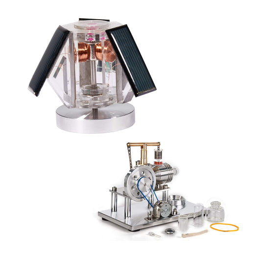 Sunnytech Mini Solar Vertical Mendocino Motor Magnetic Levitating Educational Model Hot Air Stirling Engine Motor Model Science Physics Toy QZ08A-SC02M