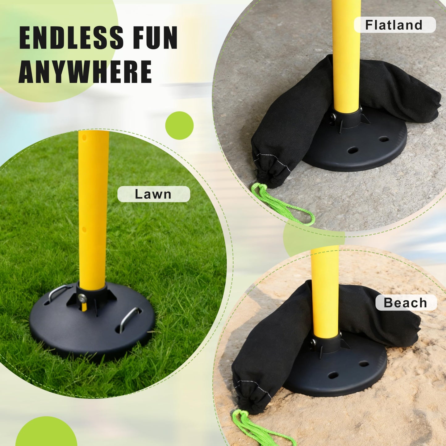 Teamaze Flying Disc Game Set with Height-Adjustable Poles & Score Tracker, Outdoor Bottle Toss Game for Beach, Lawn, Camping, Polish Horseshoes Set for Family & Friends Party Games