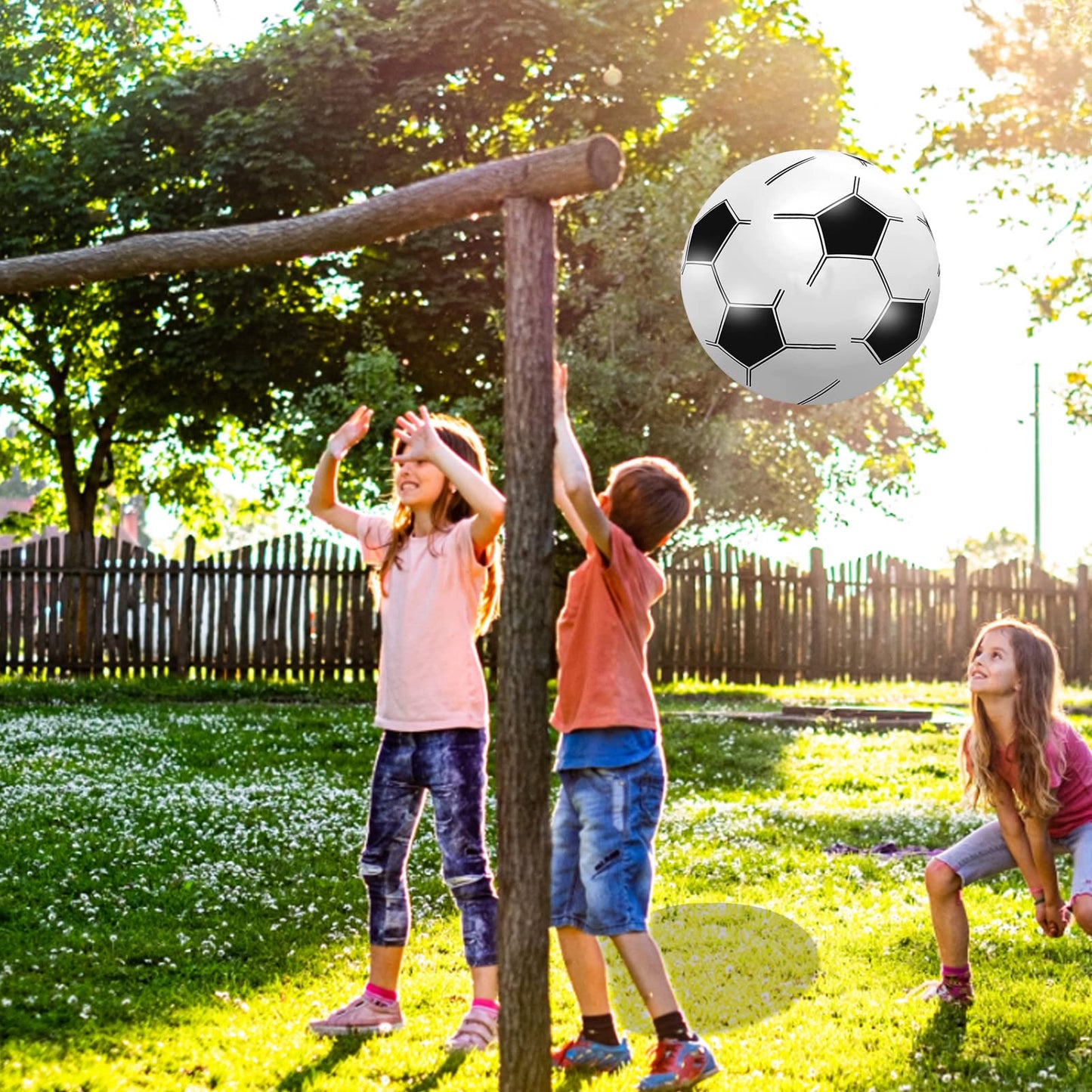 JEKAVA Beach Balls 3Pack - 27" Inflatable Soccer Balls Giant Inflatable Balls, Jumbo Pool Toys Beach Soccer Balls Summer Party Favors Swimming Pool Ball Outdoor Water Game Party Supplies