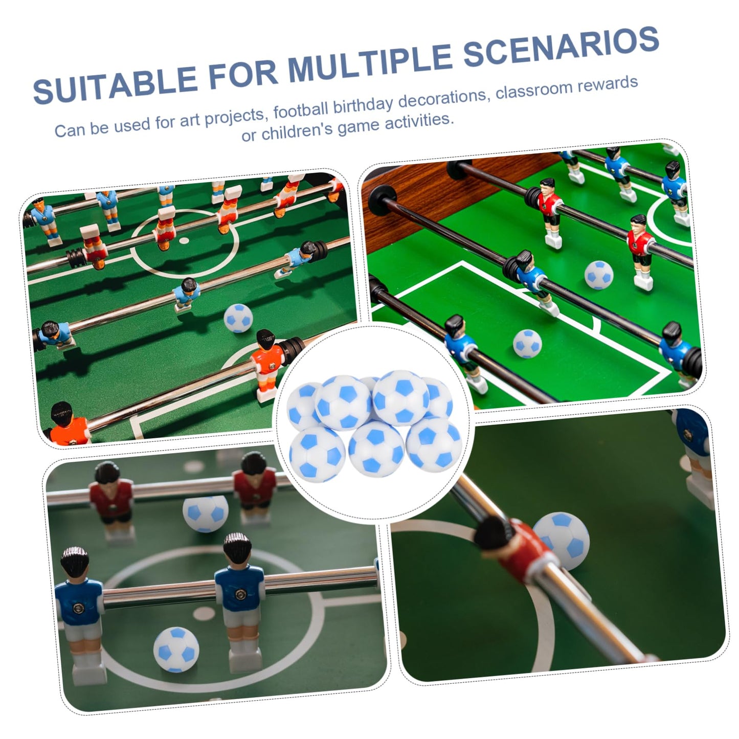 HOOTNEE 8pcs Pattern Foosball Balls Tabletop Soccer Balls Desktop Soccer Game Accessories
