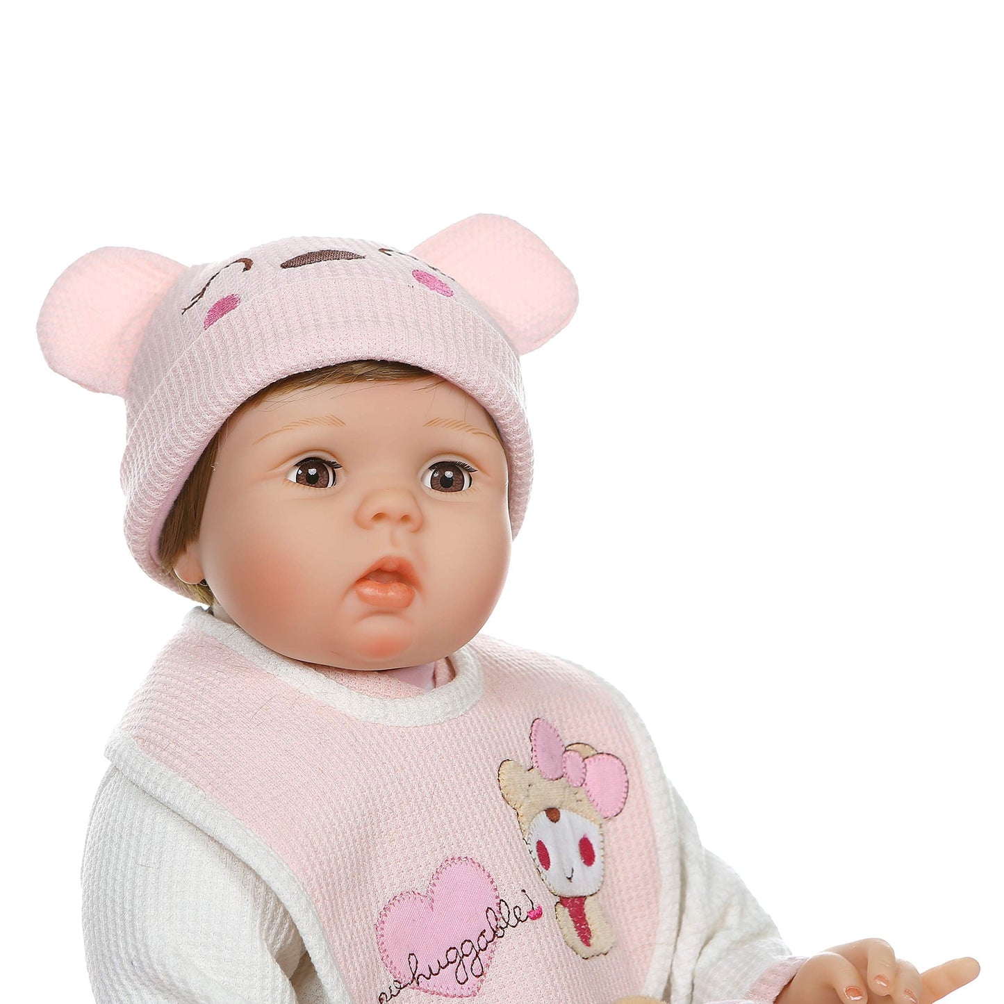 Babyfere Realistic Reborn Baby Dolls Girl Blinking Eyes Weighted Body Vinyl Silicone 22 Inch Reborn Dolls