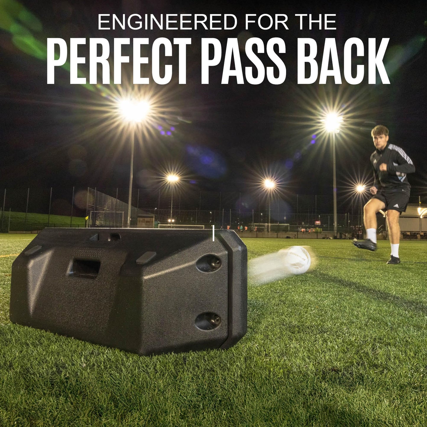 QUICKPLAY Replay Boombox Soccer Rebound Board - Portable Dual Surface Rebounder with Adjustable Angle - Soccer Training Equipment for Control, Passing Practice