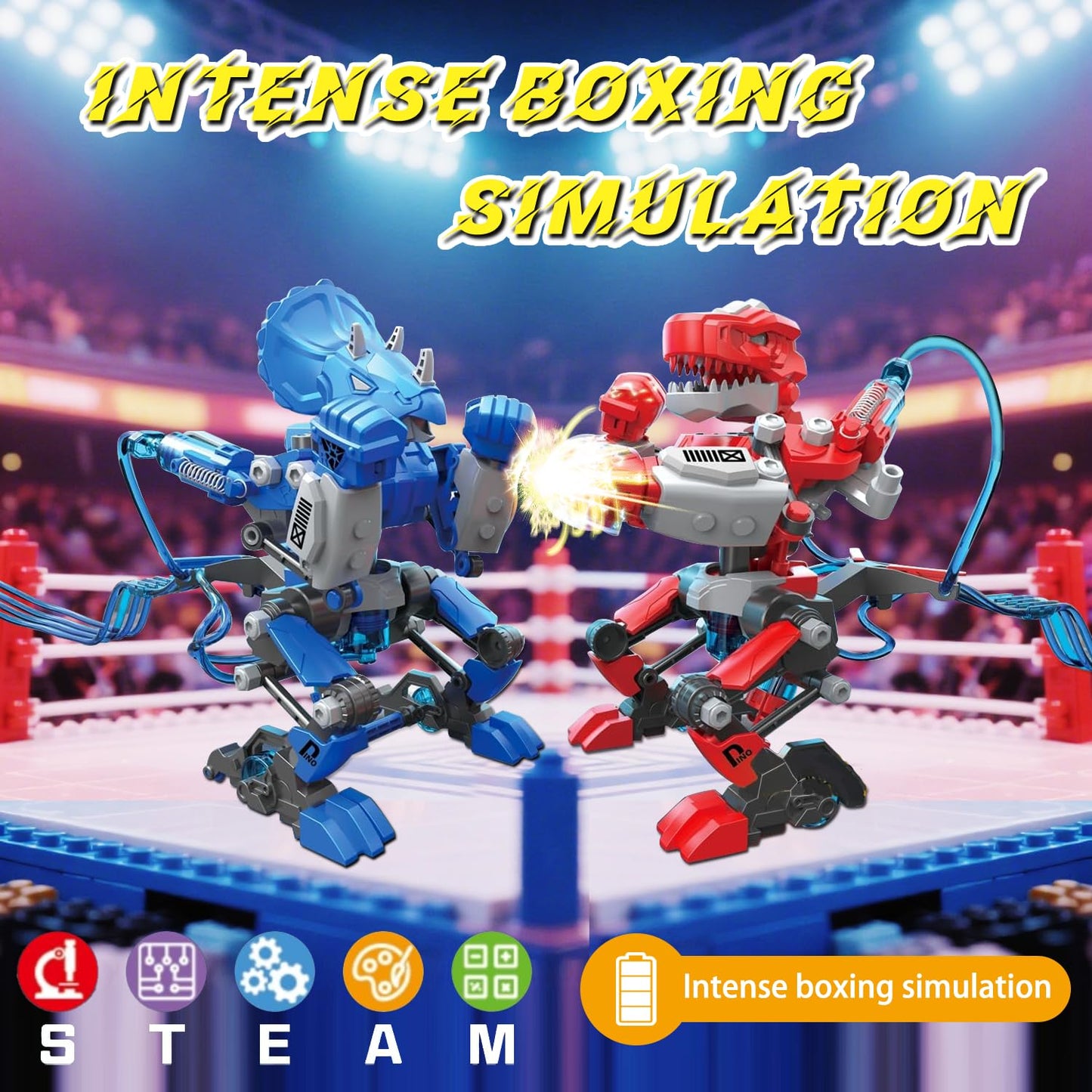 RiteHold Hydraulic Boxing Bots STEM Robot Building Kit, 2 Hydraulic Powered Battle Fighting Robots, Educational Birthday Gift for 8-12 Year Old Boys & Girls