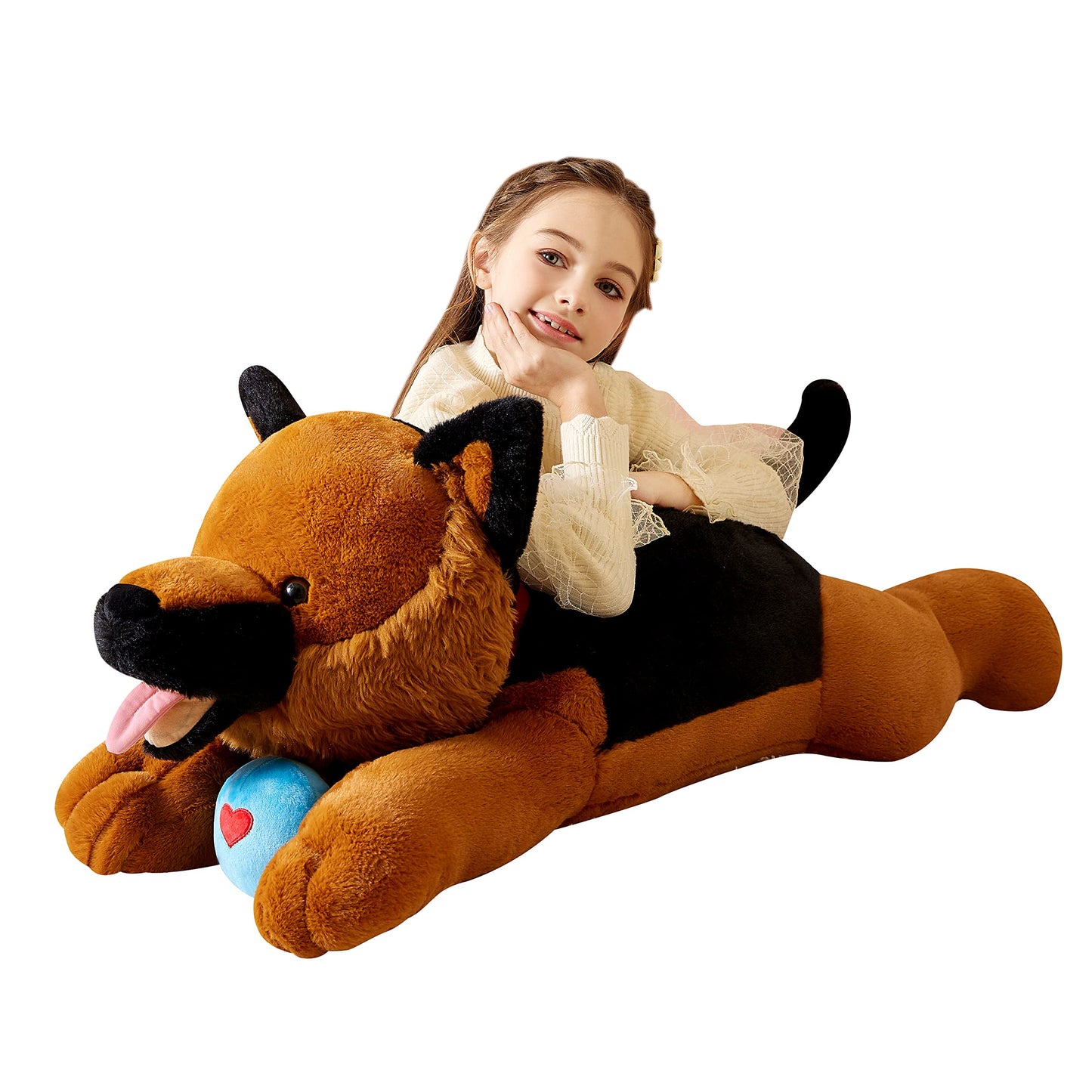 Tumyay Giant German Shepherd Dog Stuffed Animal Plush Soft Toy,30" Large Cuddly Puppy Toys Jumbo Cute Big Size Huge Plushy Plushie,Birthday Gifts for Kid