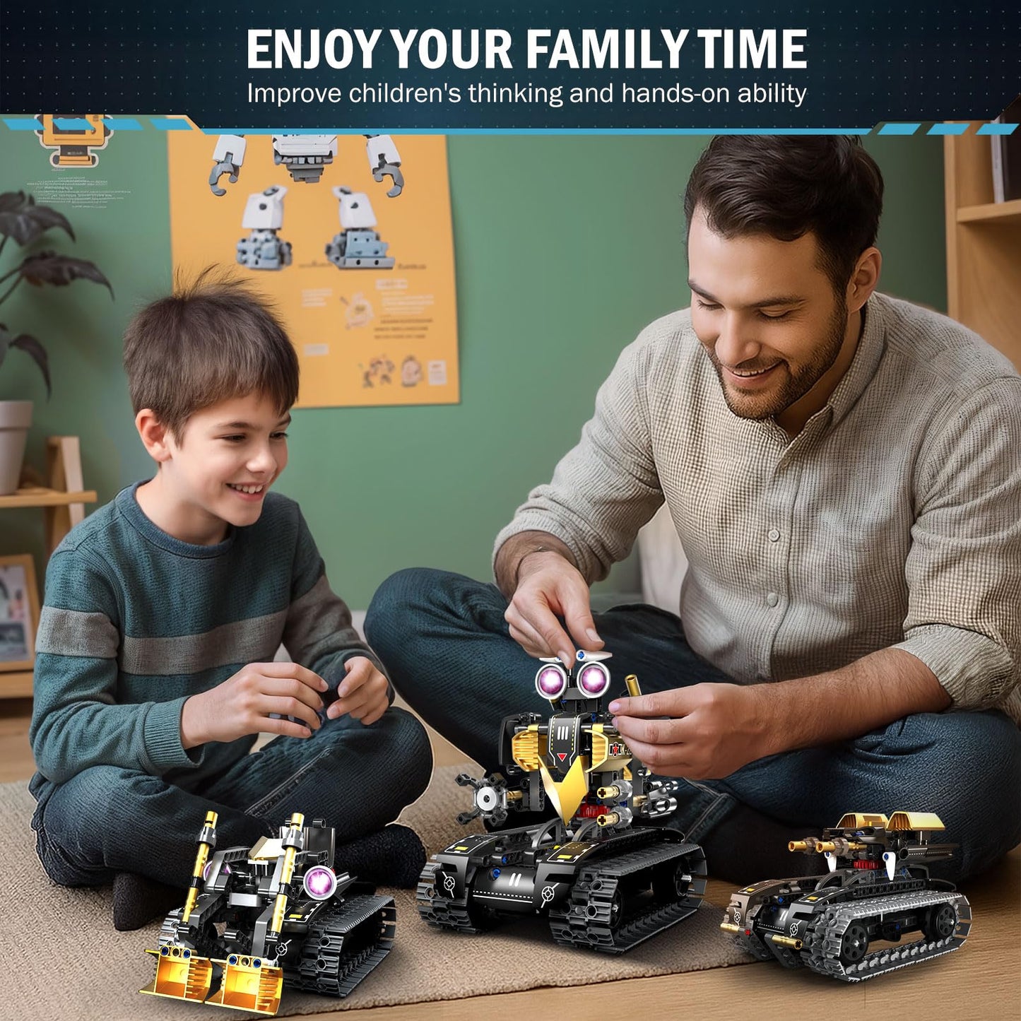 OUTOGO Robot Building Kit with Remote Control, STEM Gifts for Kids Age 8-12, Science Robot Kit Coding Robotics Technic Toy for Boys Girls Birthday Gifts, 5-in-1 Models with 323 Pieces