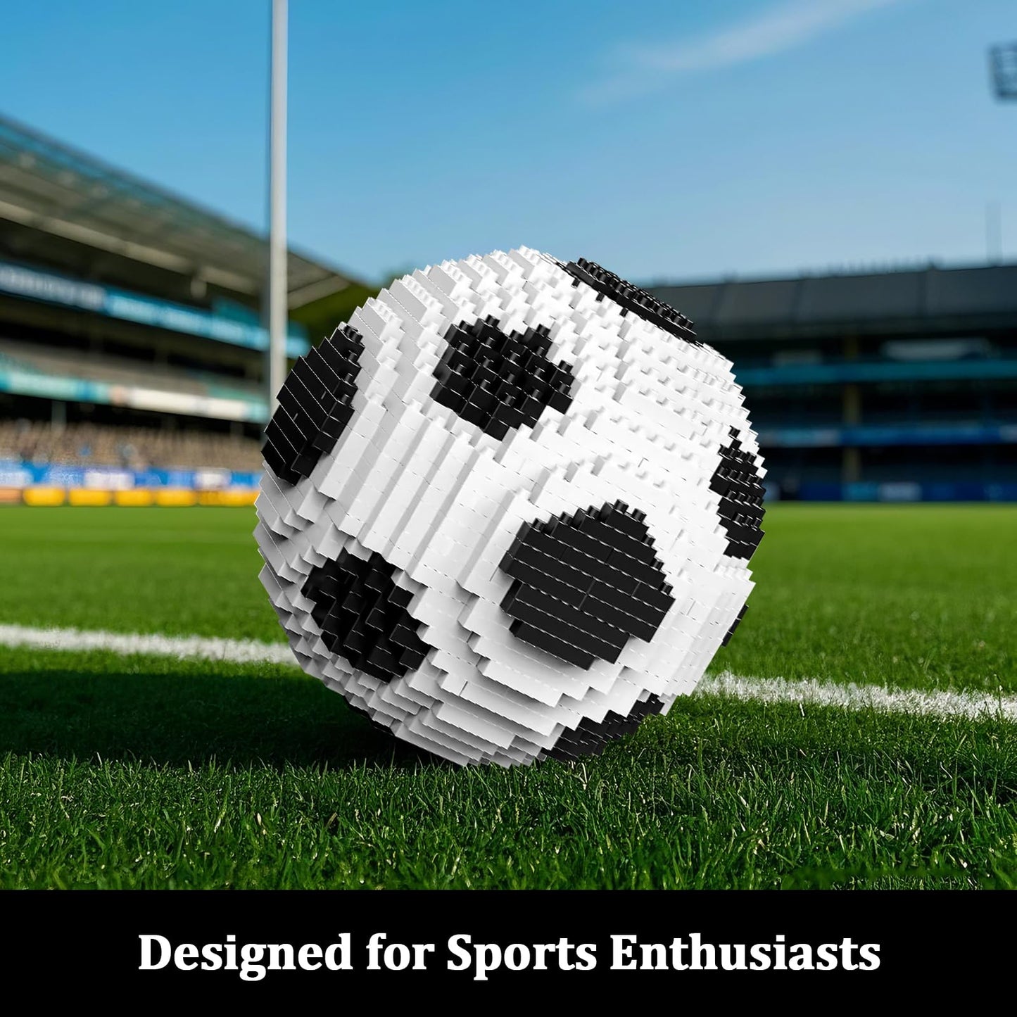 RUVARA Soccer Ball Building Set - Challenging STEM Educational Micro Bricks Toy Office Home Sports Decor, Birthday Gift for Adults Teens (850PCS)