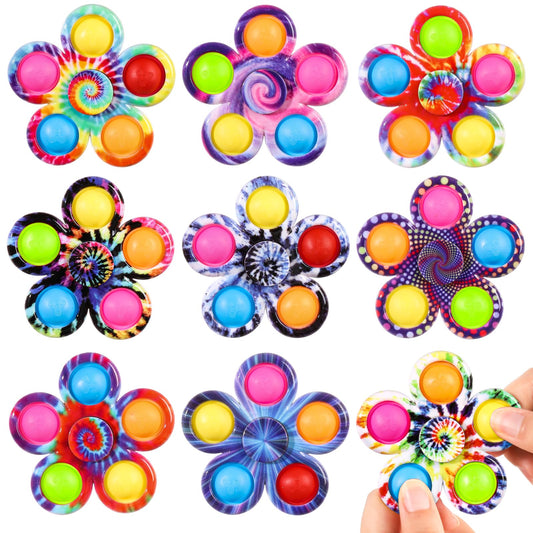 Gigilli Fidget Spinner 9 Pack, Classroom Prize Pop Fidget Spinners for Kids, Sensory Fidget Toys Bulk with Autism, Anxiety Stress Relief Toys, Party Favors Goodie Bag Stuffers Gifts for Kids
