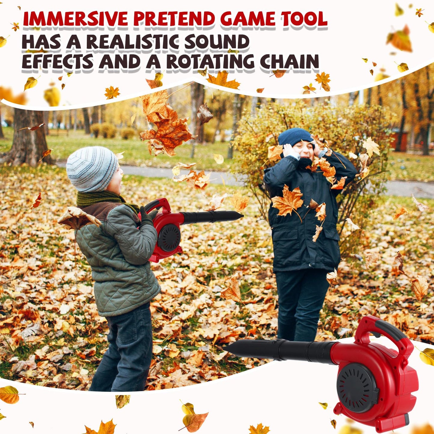 Arrowbash 3-in-1 Kids Gardening Toy Set, Toy Leaf Blower & Chainsaw & Kids Hedge Trimmer with Realistic Sound, Outdoor Backyard Play Educational Learning Birthday Summer Gift for 3-8 Boys Girls