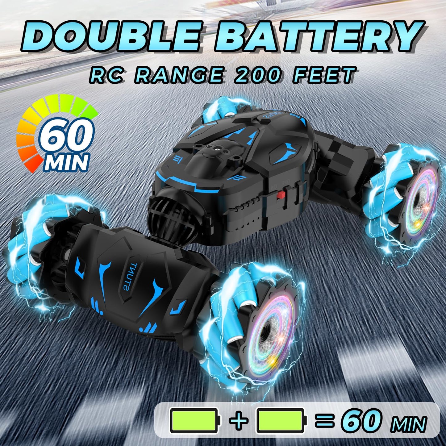 Nitigo Gesture RC Car Hand Controlled Rc Car Toys for Boys Girls 6-12, 2.4GHz 360° Rotation 4WD Gesture Sensing Rc Stunt Car with Light & Music & Spray, Birthday Gifts for Kids
