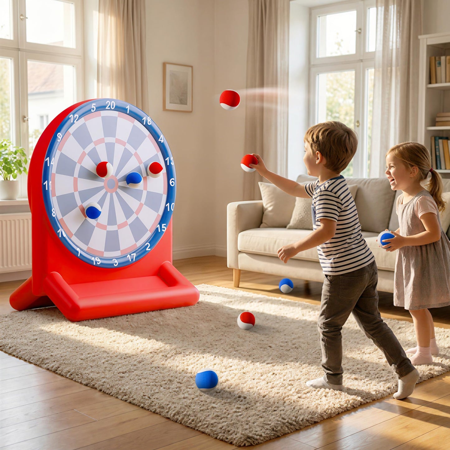 Funscape Kids Fun Pool Toys, Inflatable Dart Board Toss Water Game, Swimming Pool Floats, Beach Yard Outdoor Ball Play, Summer Party Birthday Gift 3 4 5 6 7 8 9 12 Yrs Boys Girls Teen Adult Family-Red