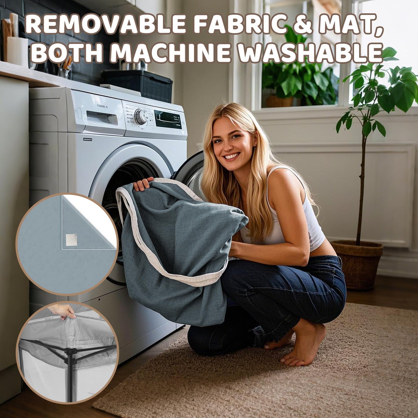 Foldable Baby Playpen with Mat - 74"X50" Large Play Yard for Babies and Toddlers - Indoor & Outdoor Portable Playpen with Storage Bag & 30 Ocean Ball - Baby Fence with Visible Mesh & Zipper Door,Grey